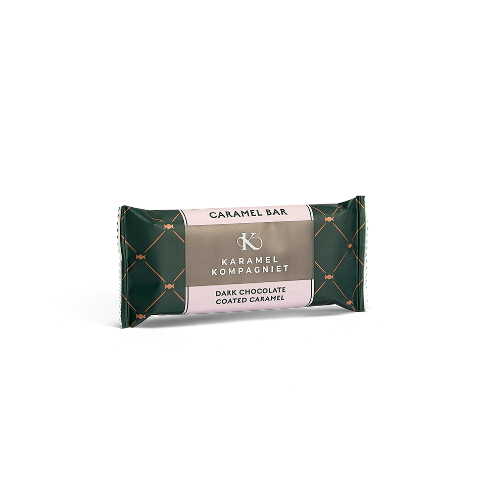 Chokoladeovertrukken Flødekaramel Bar indpakket